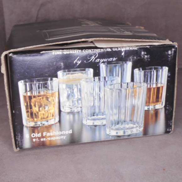 Rayware Old Fashioned 6 PC Glass Set 9.5 oz Vintage Continental Glassware Italy - Picture 9 of 12